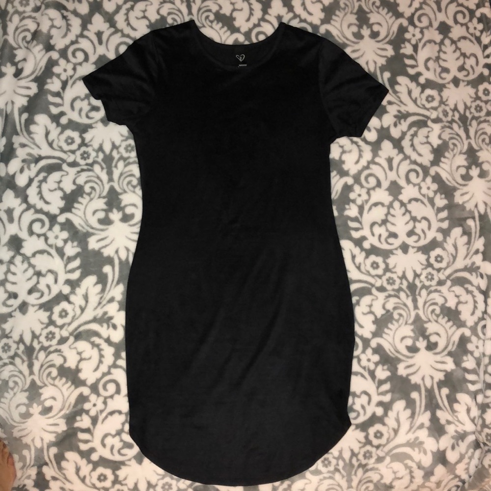 Black Faux Suede Dress!